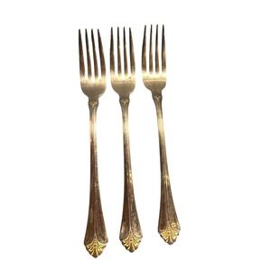 Towle Santa Barbara‎ Gold Accent Dinner Forks 18/8 Stainless Steel Set of 3